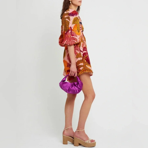 Kourt Dress Women’s Large Multi Palm Print Mini Tropical Resort Wear - Picture 3 of 11